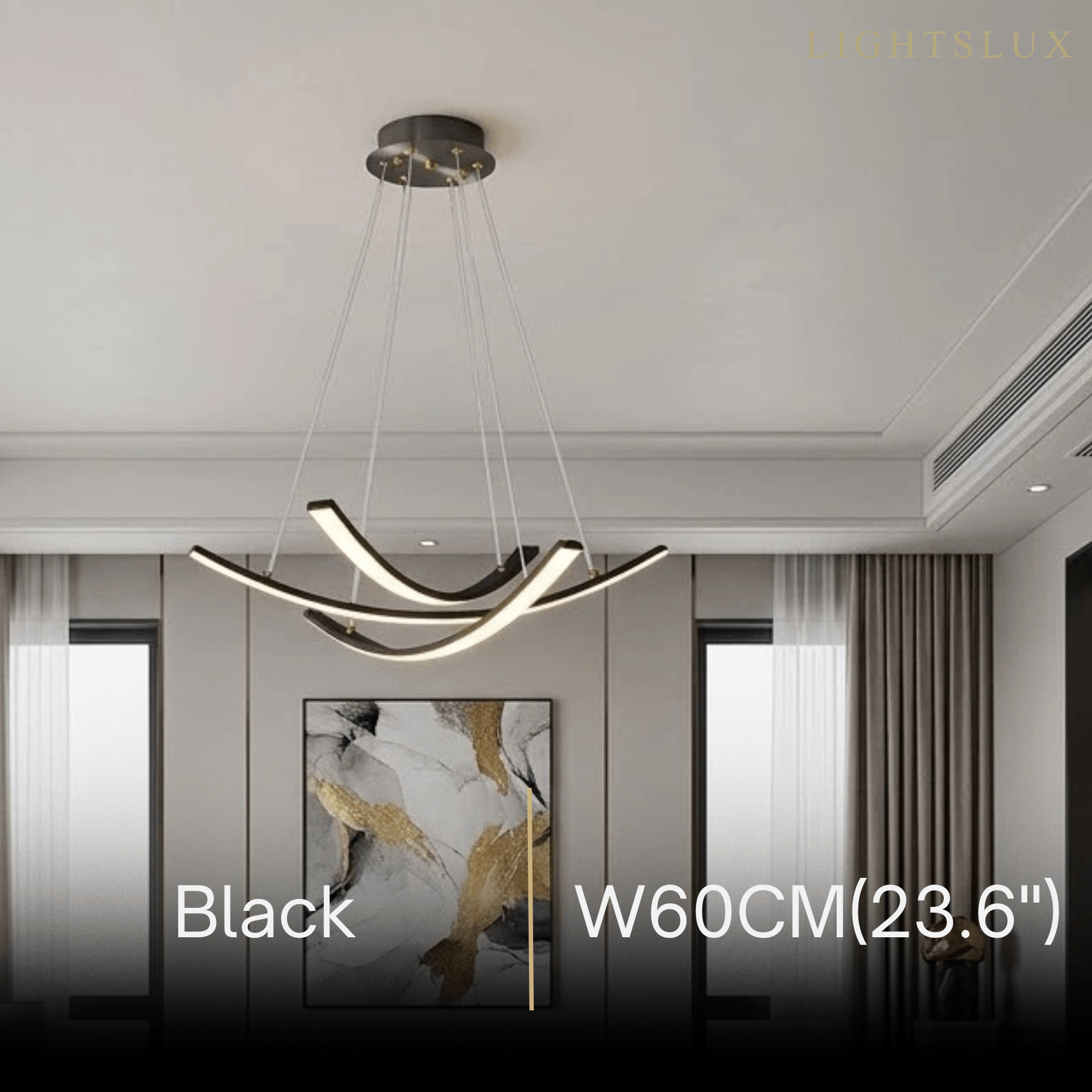 Modern Minimalist Chandelier — Brass Gold