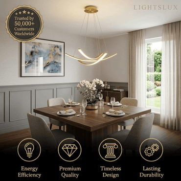 Modern Minimalist Chandelier — Brass Gold