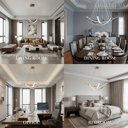 Modern Minimalist Chandelier — Brass Gold