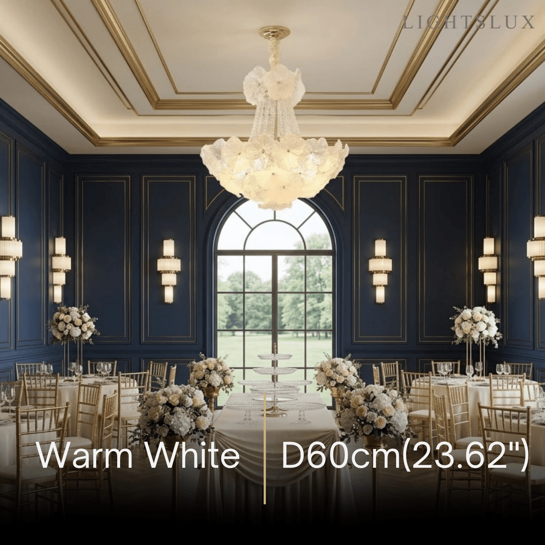 Elegant Crystal Chandelier -- Iron & Glass