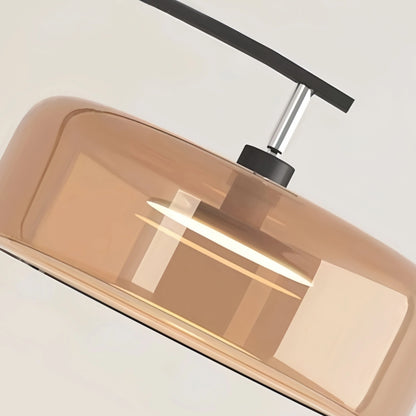 Vivara Moderne Stehleuchte – Eisen & Glas Bernsteinfarben oder Rauchgrau für Wohnzimmer