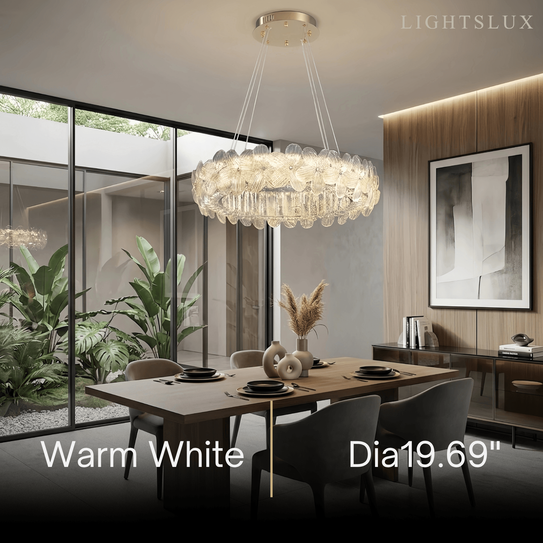 Modern Luxury Crystal Chandelier -- Stainless Steel & Glass