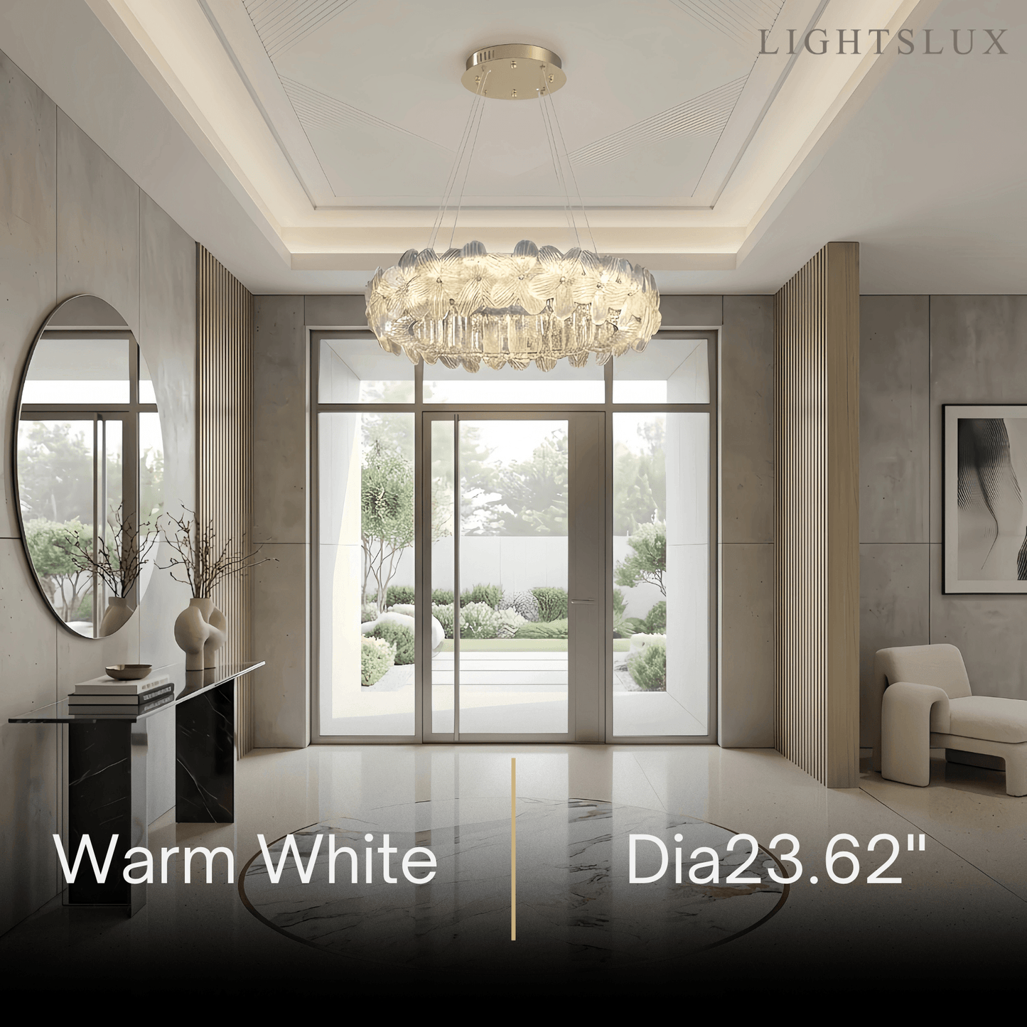 Modern Luxury Crystal Chandelier -- Stainless Steel & Glass