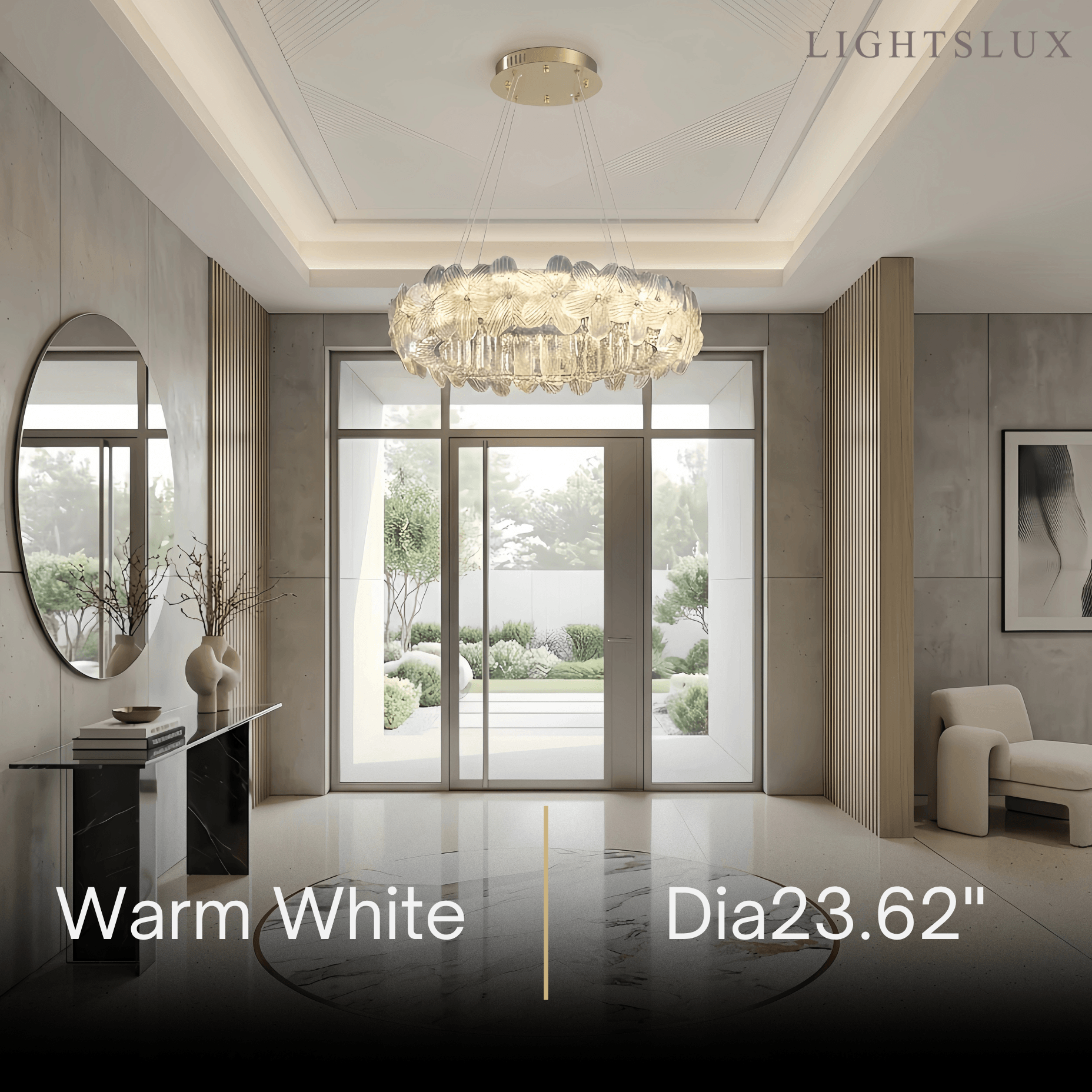 Modern Luxury Crystal Chandelier -- Stainless Steel & Glass