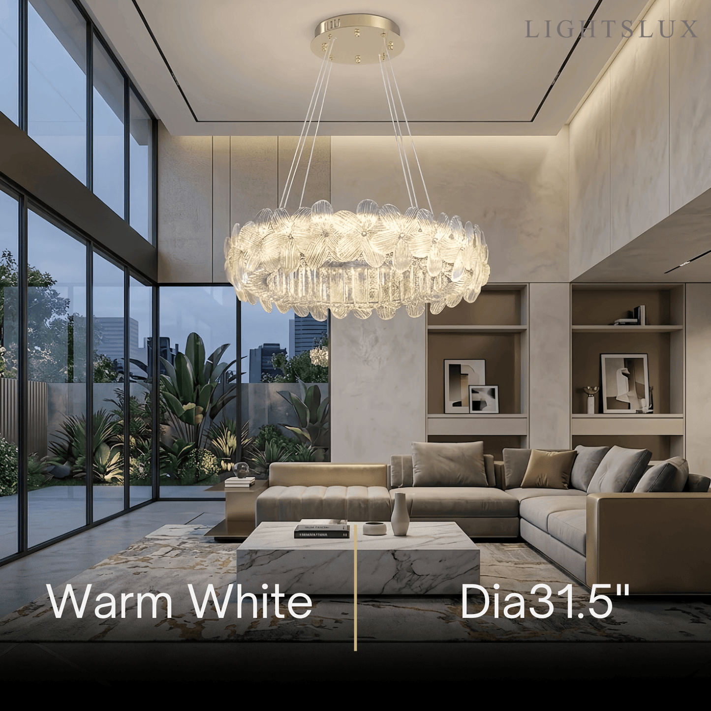 Modern Luxury Crystal Chandelier -- Stainless Steel & Glass