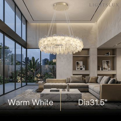 Modern Luxury Crystal Chandelier -- Stainless Steel & Glass