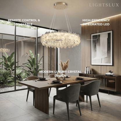 Modern Luxury Crystal Chandelier -- Stainless Steel & Glass