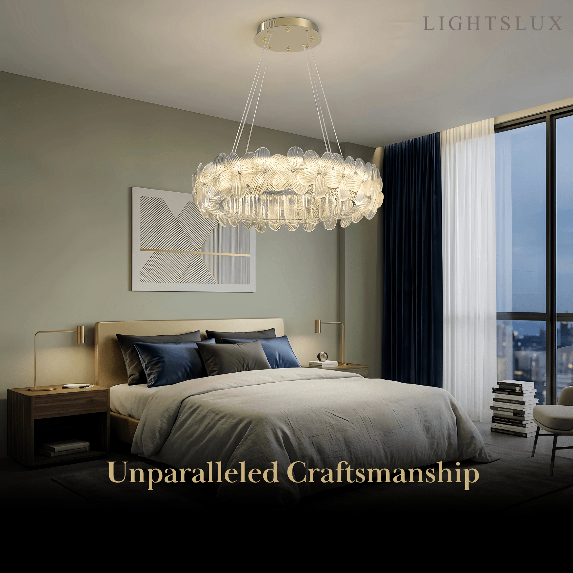 Modern Luxury Crystal Chandelier -- Stainless Steel & Glass