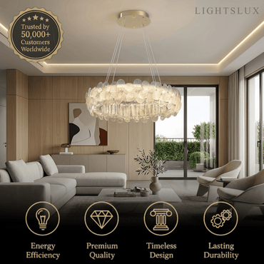 Modern Luxury Crystal Chandelier -- Stainless Steel & Glass