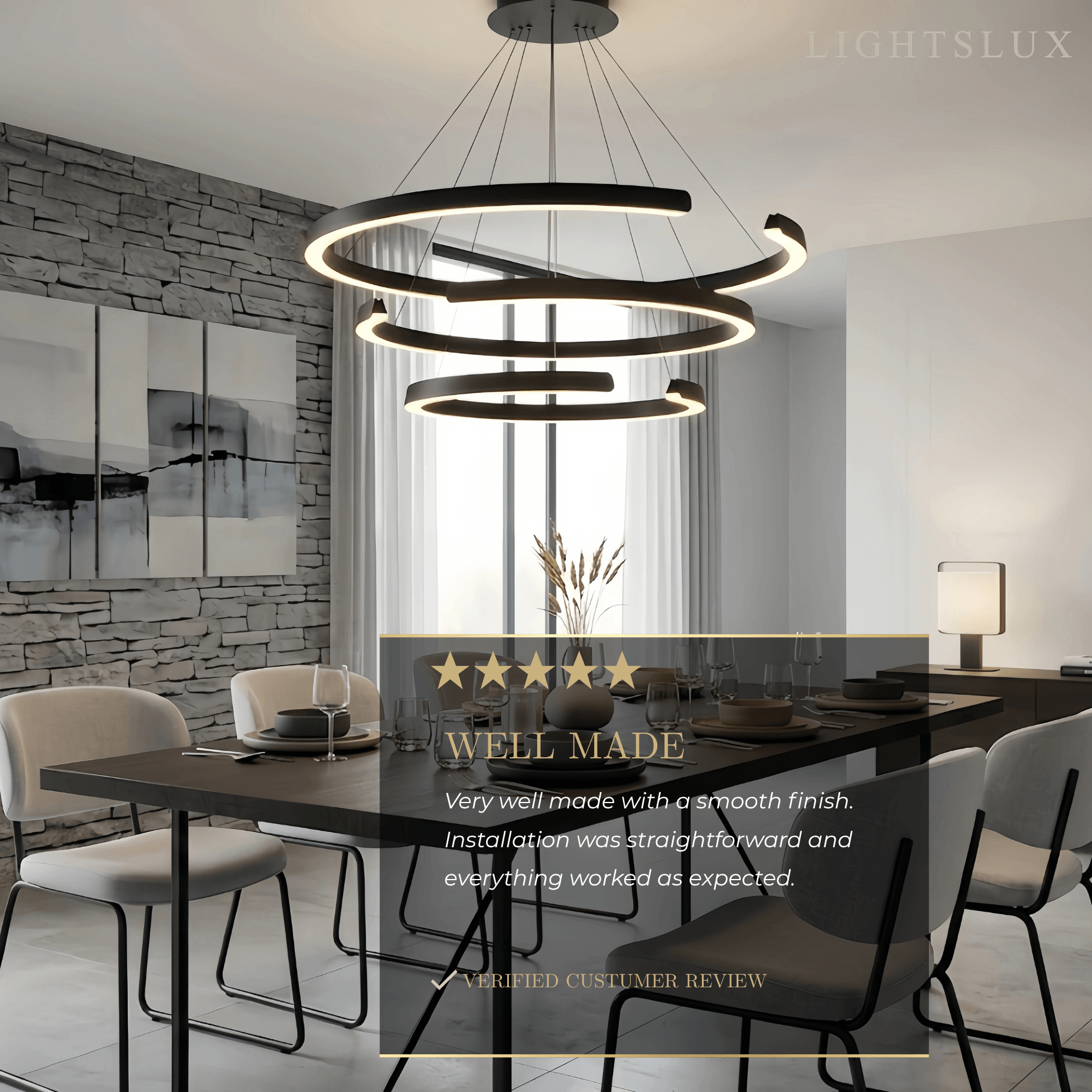 Sandora Modern Multi-Ring Chandelier 