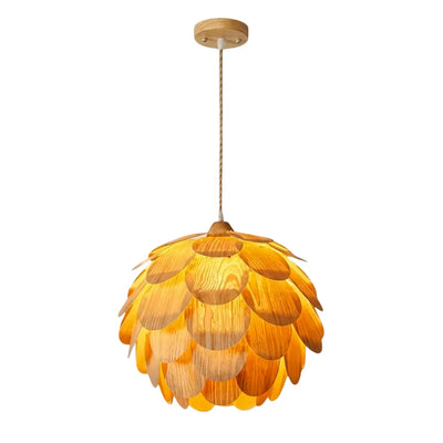 Minimalist Wood Pendant Light -- Natural Log Finish