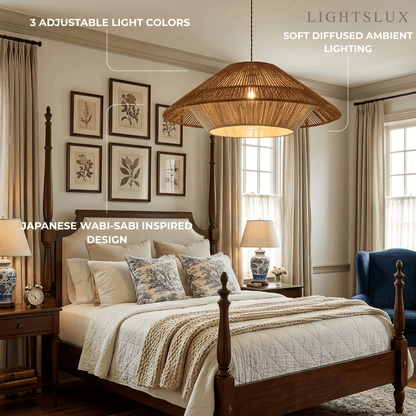 Natural Hemp Rope Pendant Light -- Iron & Linen Color