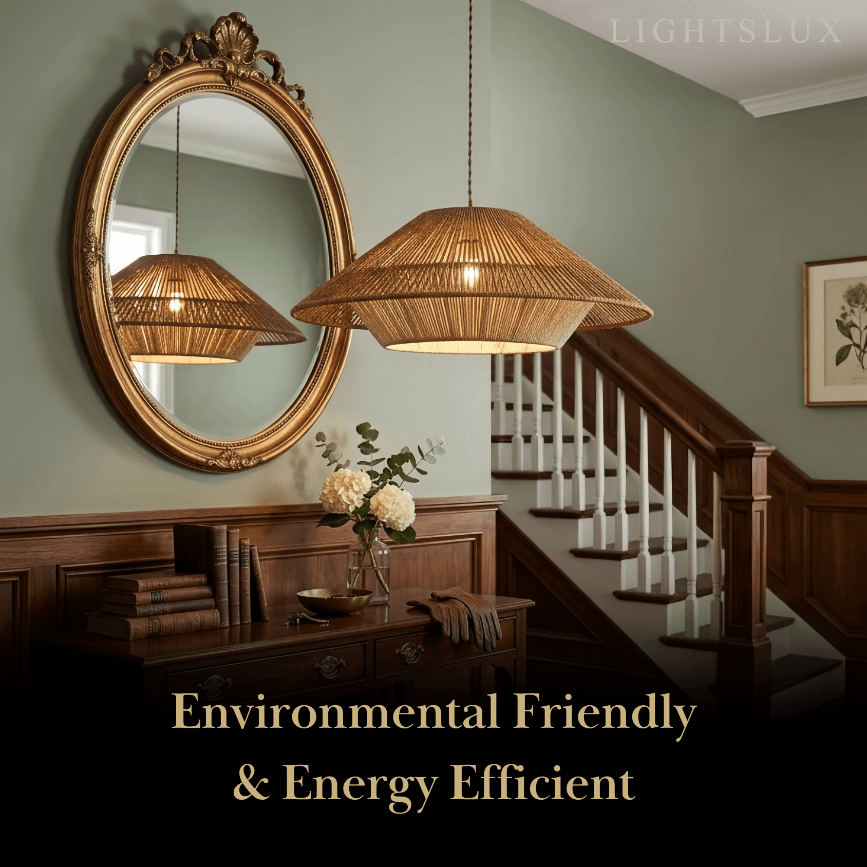 Natural Hemp Rope Pendant Light -- Iron & Linen Color