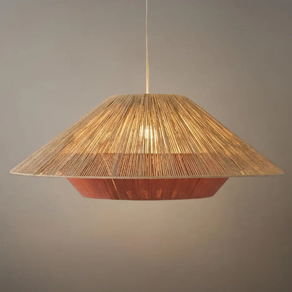 Natural Hemp Rope Pendant Light -- Iron & Linen Color