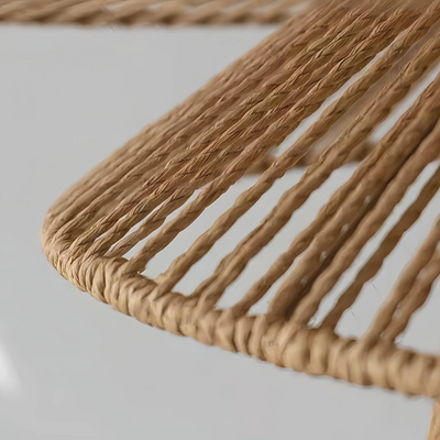 Lámpara de techo empotrada Zenno con cuerda de cáñamo natural - Color lino tejido para dormitorio