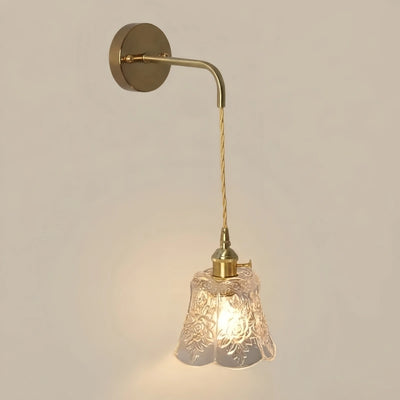 Excelis Classic Brass Glass Pendant Light -- Walnut Wood Accent for Bedroom Entryway