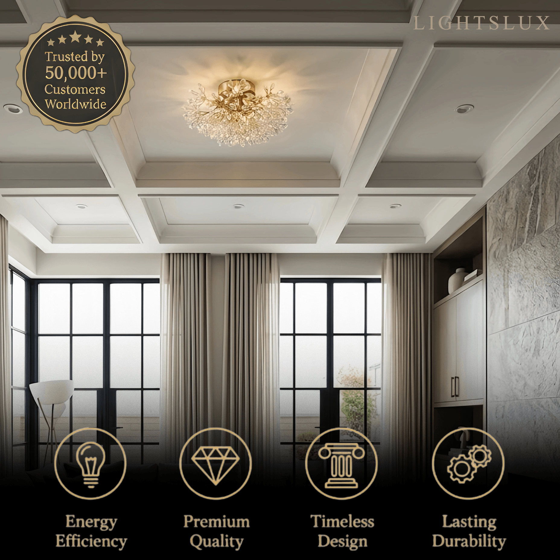 Excelis Elegant Semi-Flush Ceiling Light