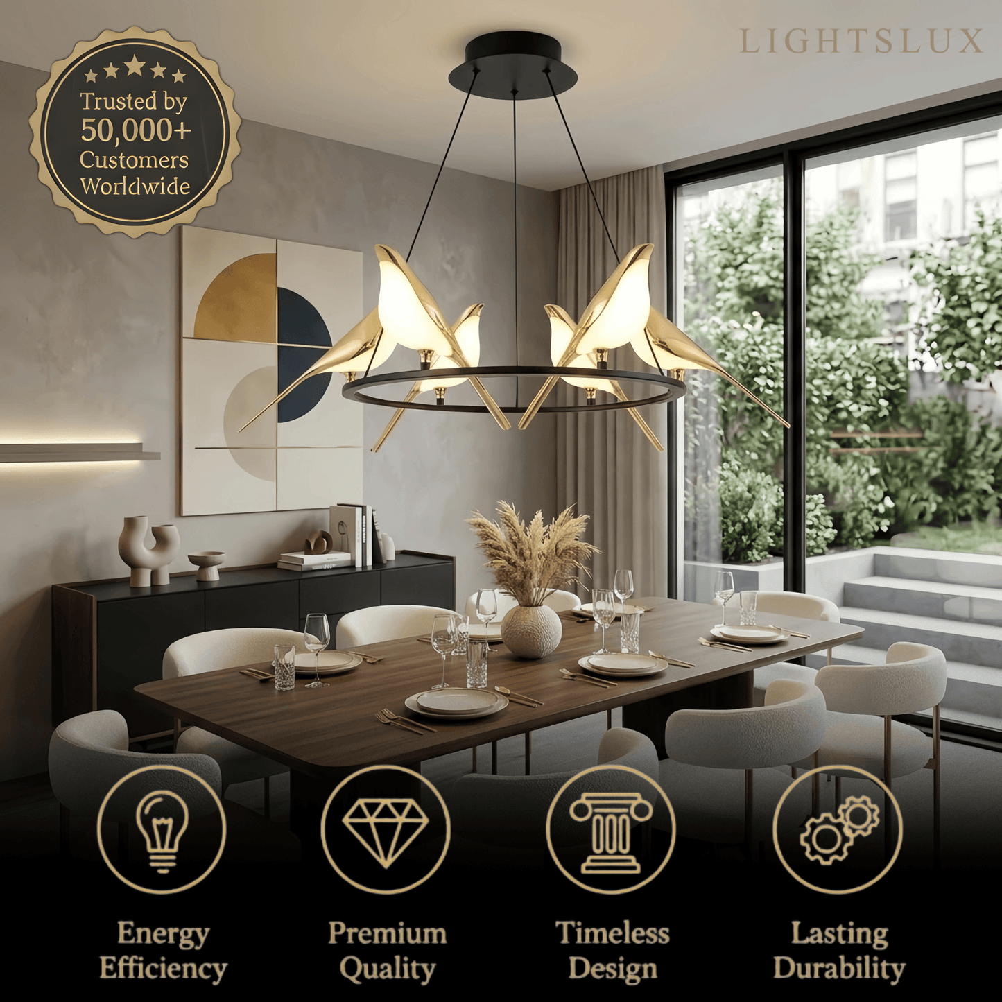 Vivara Nordic Magpie Bird Chandelier 