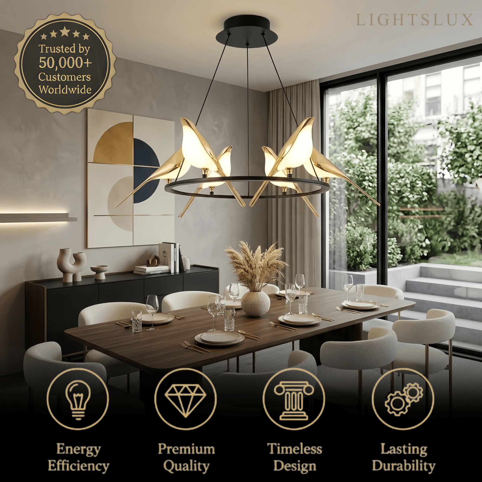 Vivara Nordic Magpie Bird Chandelier 
