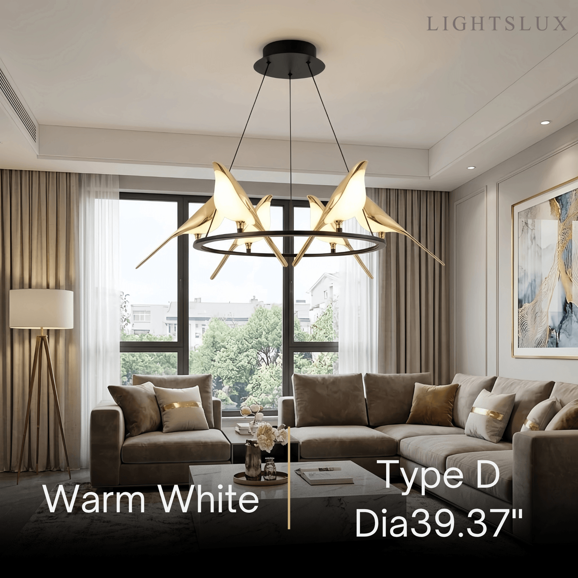 Vivara Nordic Magpie Bird Chandelier 