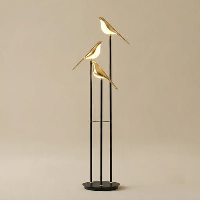 Velora Nordic Floor Lamp with Adjustable Heads -- Black & Gold Iron Acrylic for Living Room