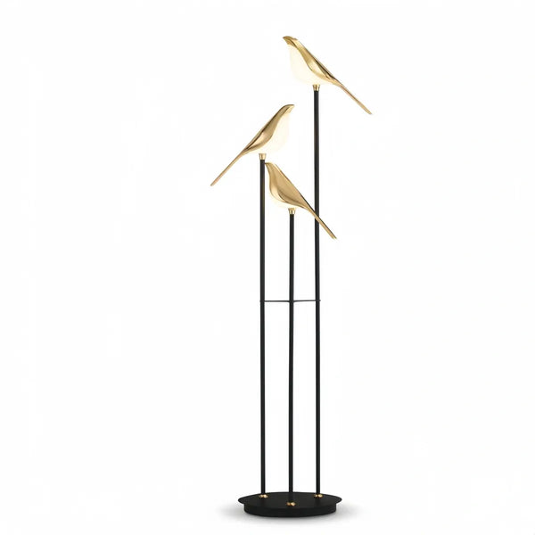 Nordic Floor Lamp with Adjustable Heads -- Black & Gold Iron Acrylic