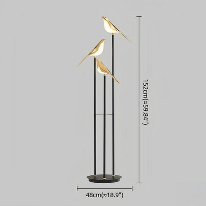 Nordic Floor Lamp with Adjustable Heads -- Black & Gold Iron Acrylic