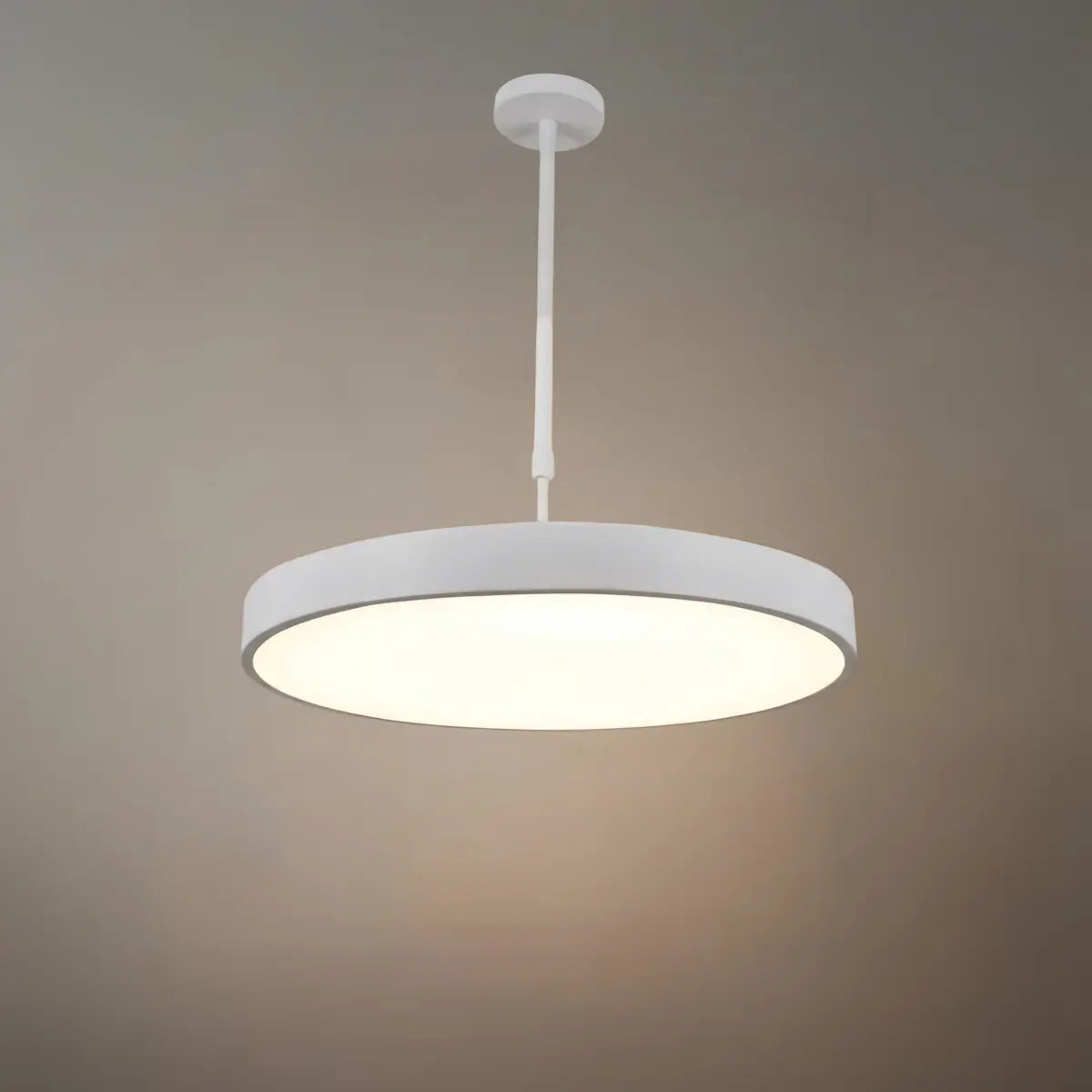Modern Round Pendant Light -- Iron Acrylic Black or White