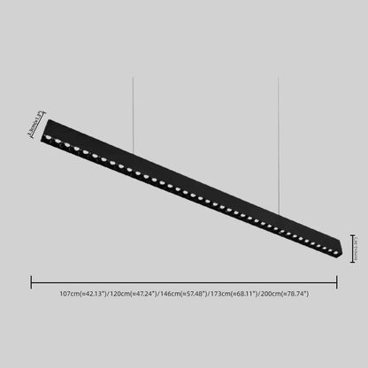 Modern Linear Pendant Light -- Aluminum Acrylic Black or White