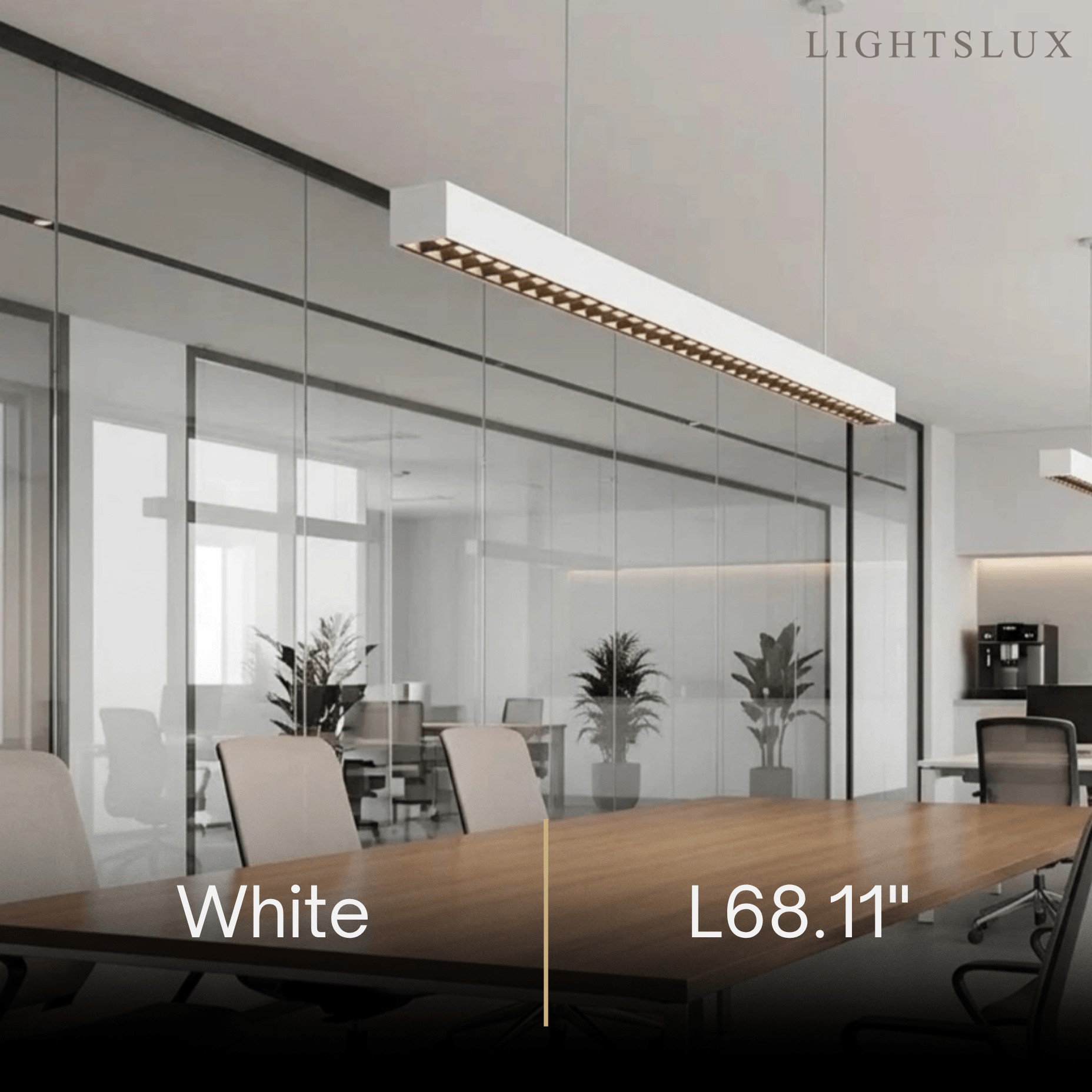 Modern Linear Pendant Light -- Aluminum Acrylic Black or White