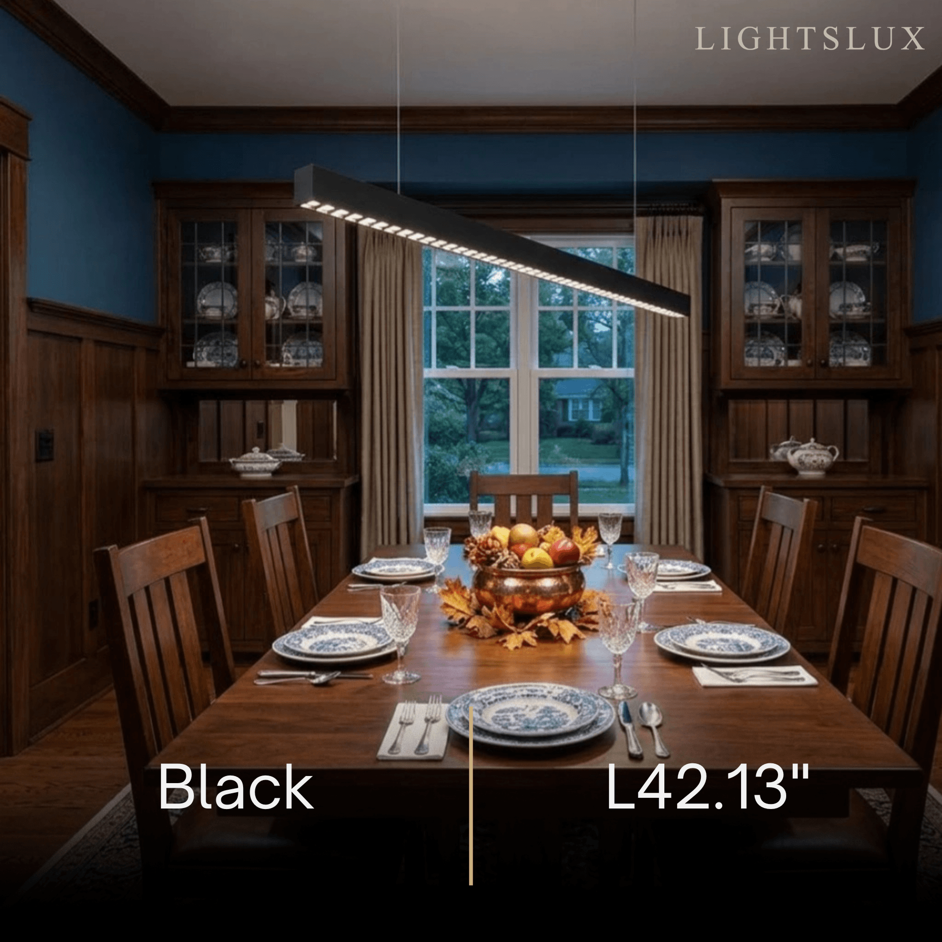 Modern Linear Pendant Light -- Aluminum Acrylic Black or White