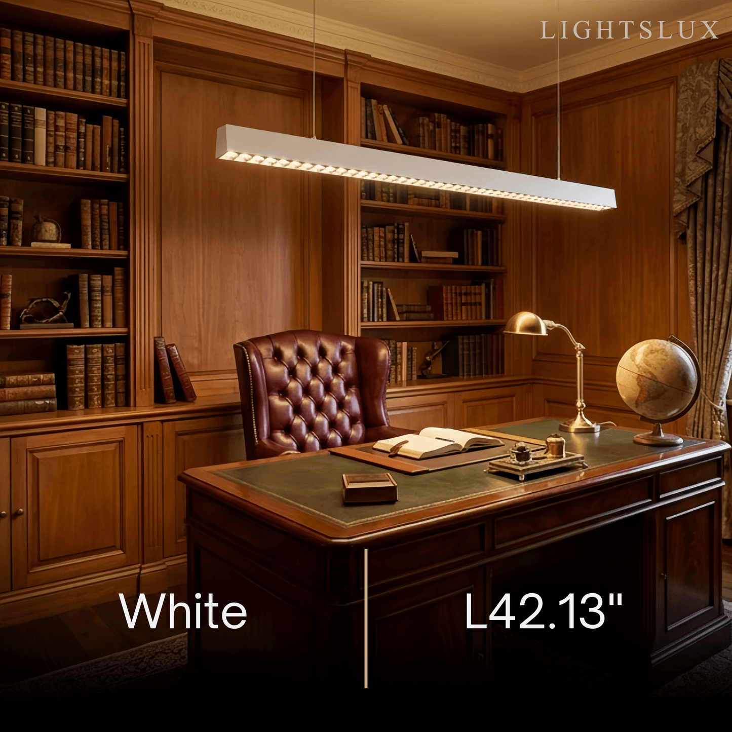 Modern Linear Pendant Light -- Aluminum Acrylic Black or White