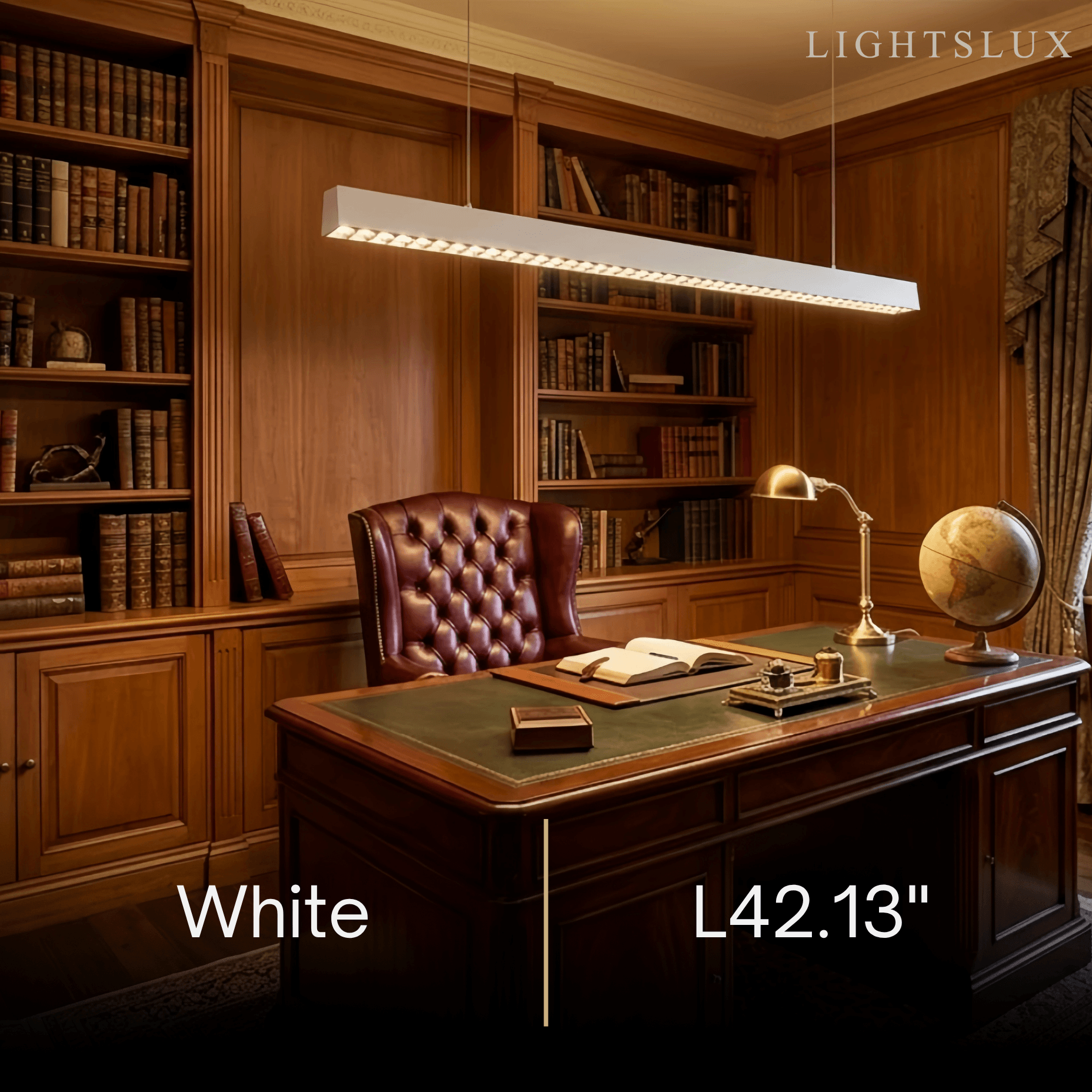 Modern Linear Pendant Light -- Aluminum Acrylic Black or White