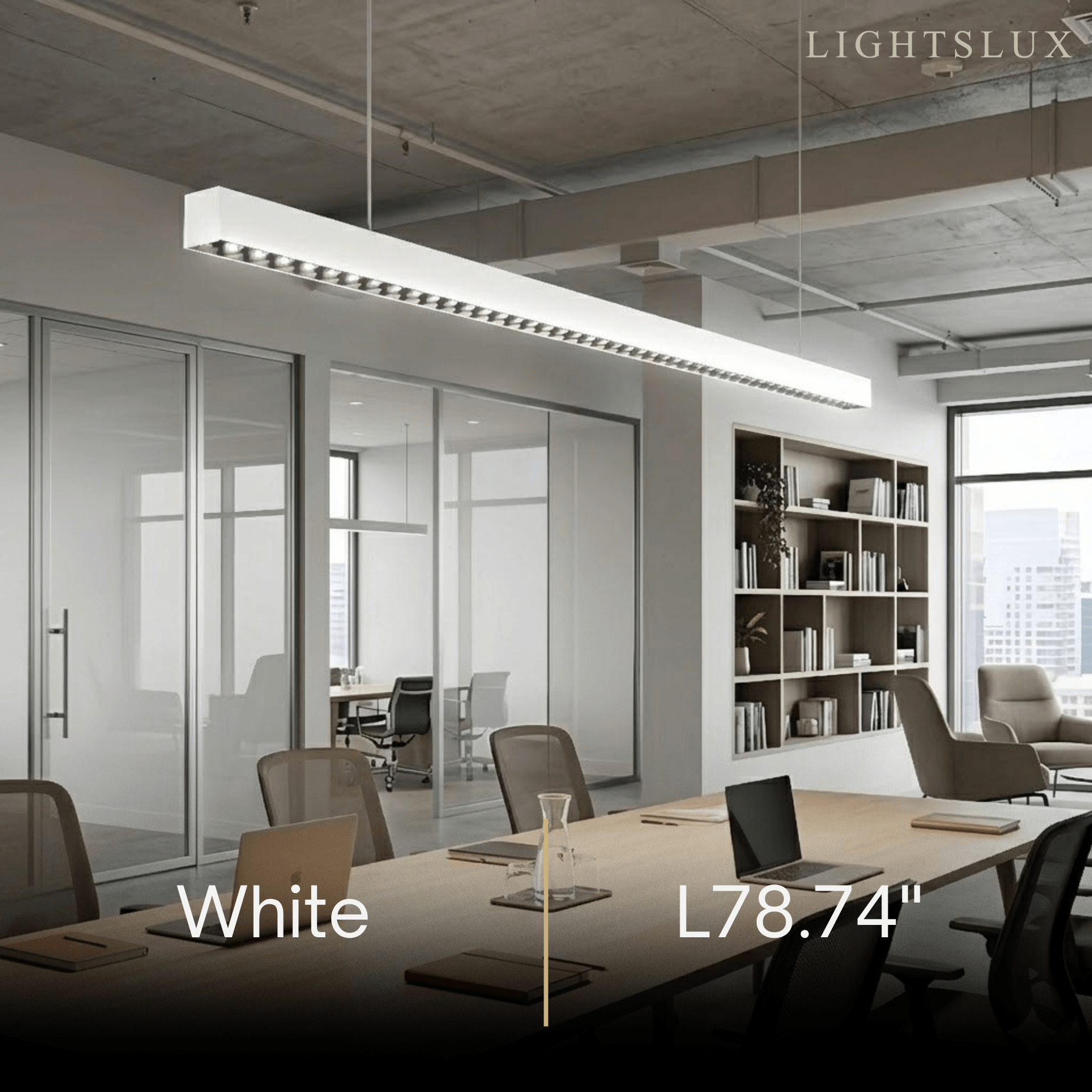 Modern Linear Pendant Light -- Aluminum Acrylic Black or White