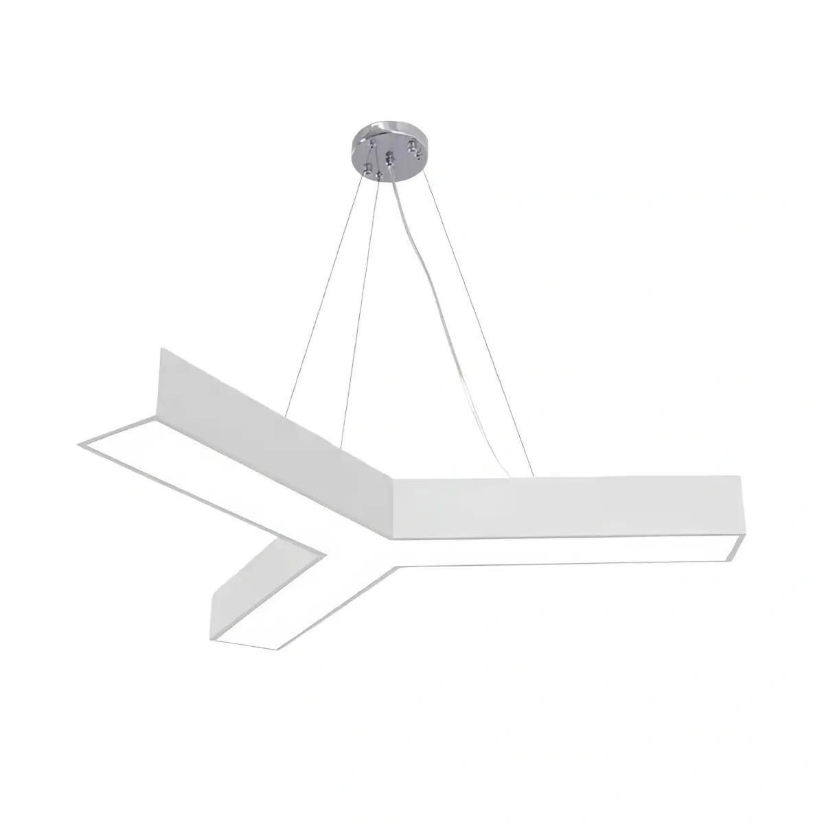 Modern Y-Shaped Pendant Light -- Aluminum Black White Silver