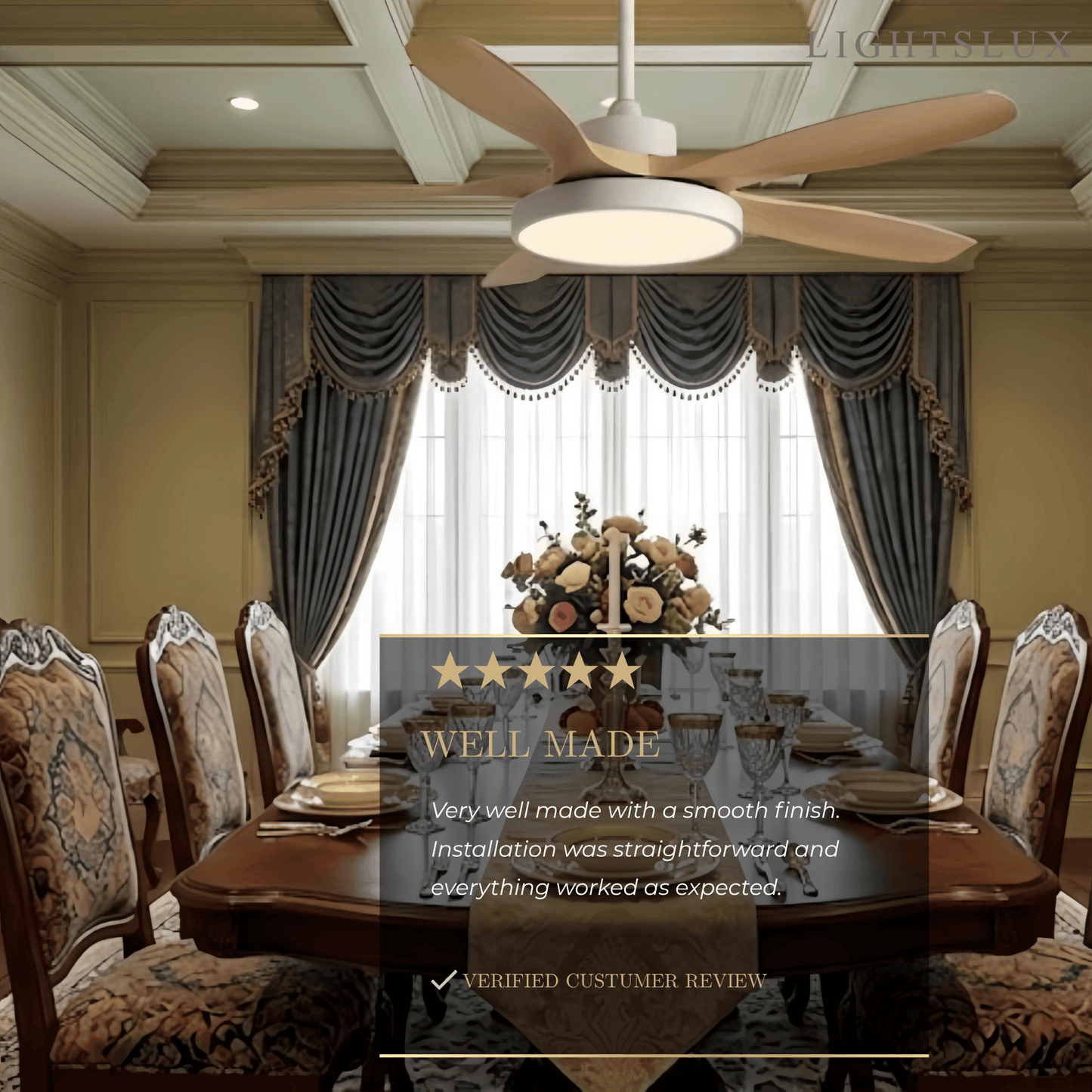 Vivara Scandinavian Large Ceiling Fan Light
