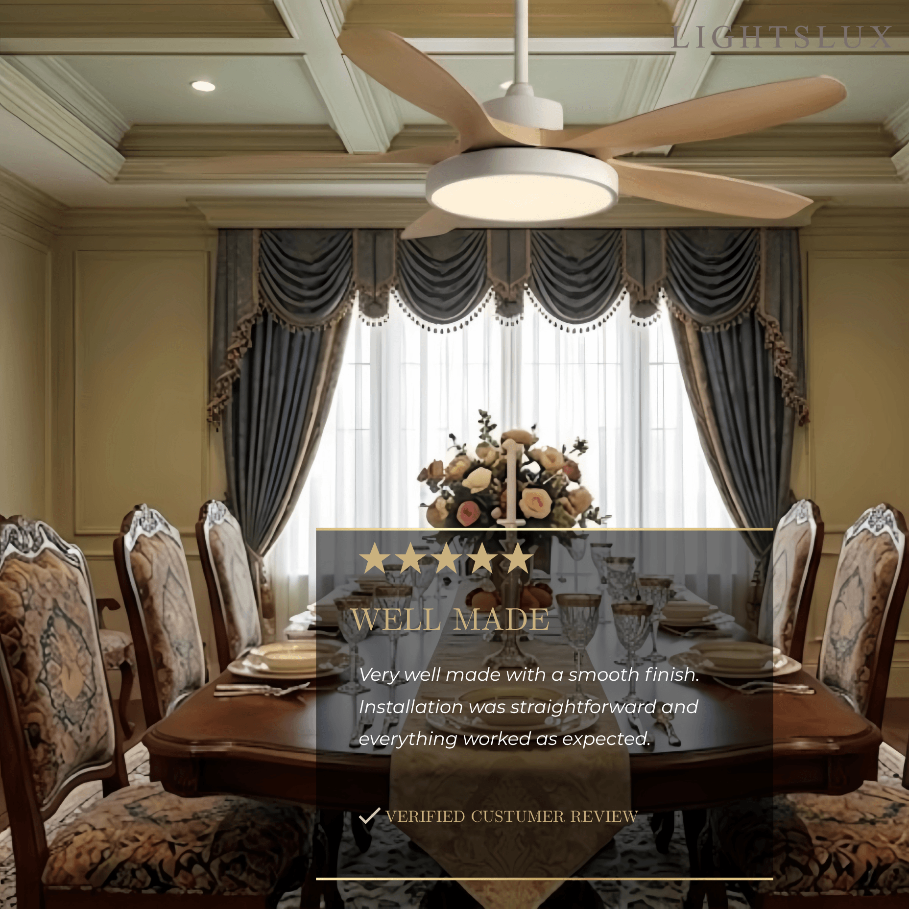 Vivara Scandinavian Large Ceiling Fan Light