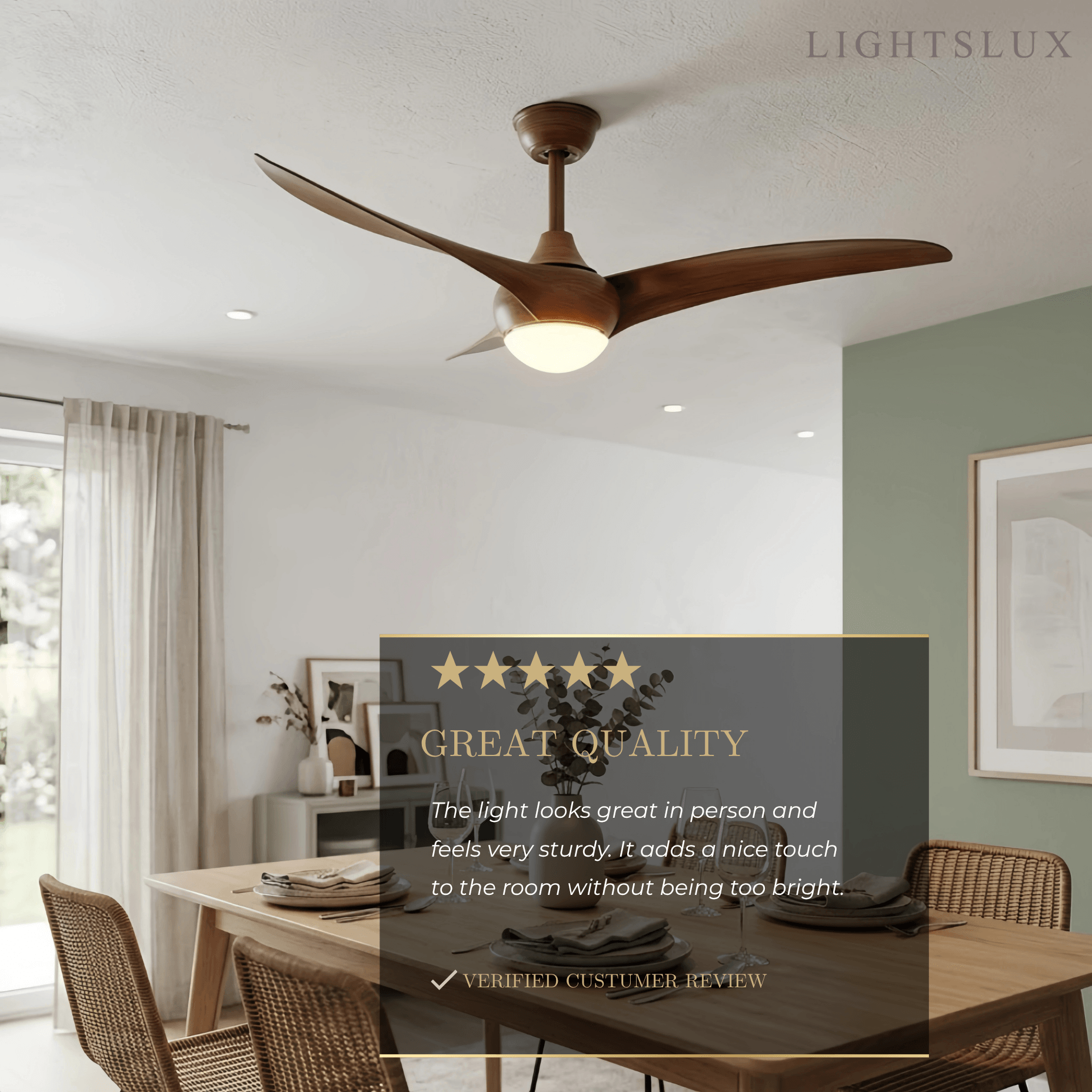 Zenno Modern Ceiling Fan Light 