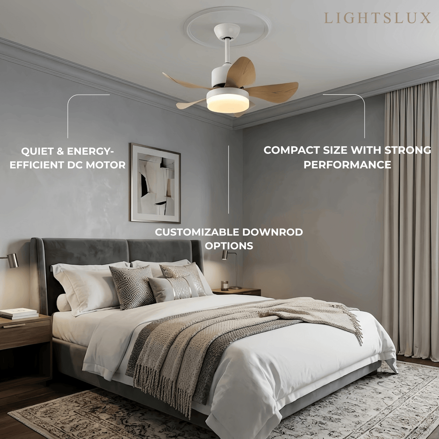 Zenno Minimalist Ceiling Fan Light