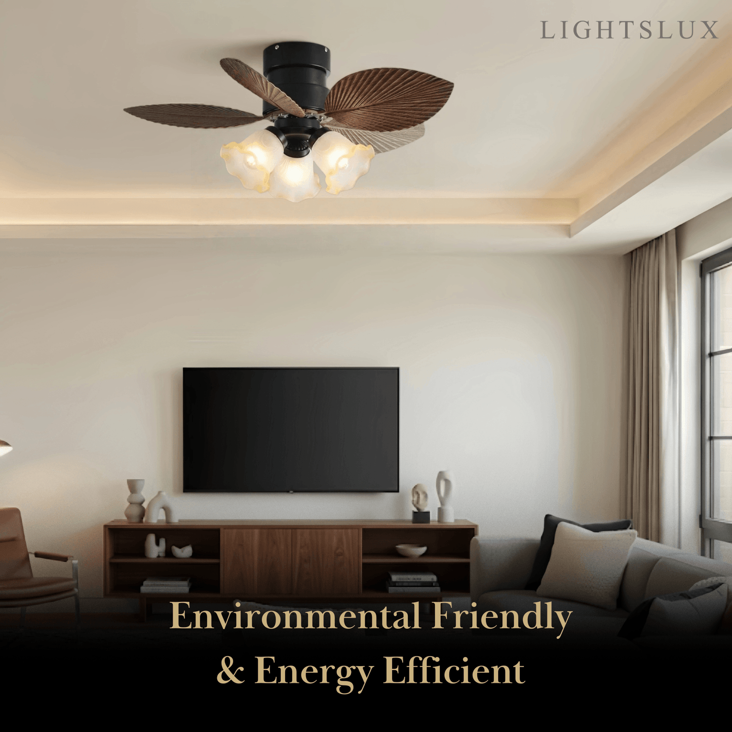 Vivara Modern Low Profile Ceiling Fan Light