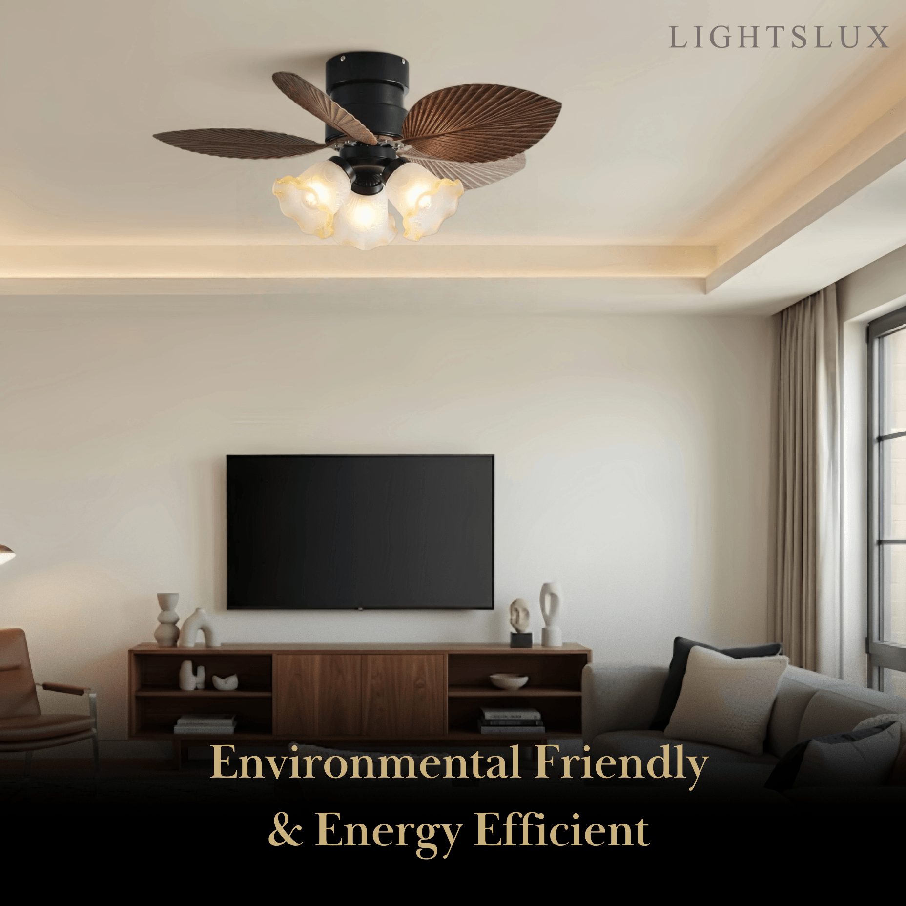 Vivara Modern Low Profile Ceiling Fan Light