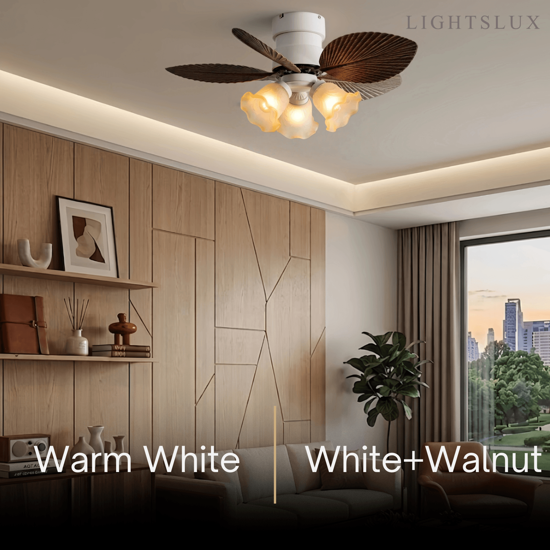 Vivara Modern Low Profile Ceiling Fan Light
