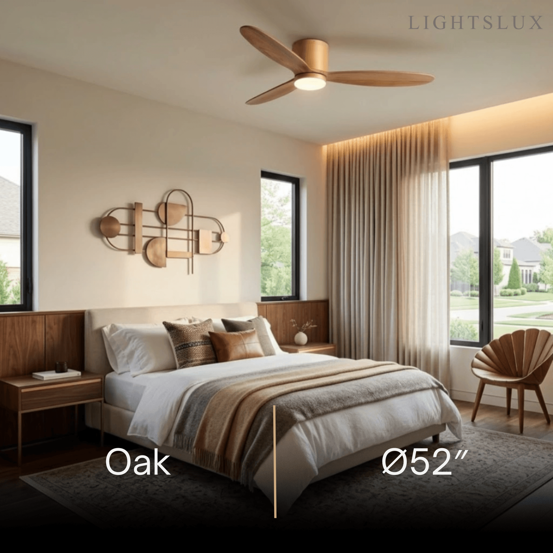 Vivara Minimalist Low Profile Ceiling Fan Light