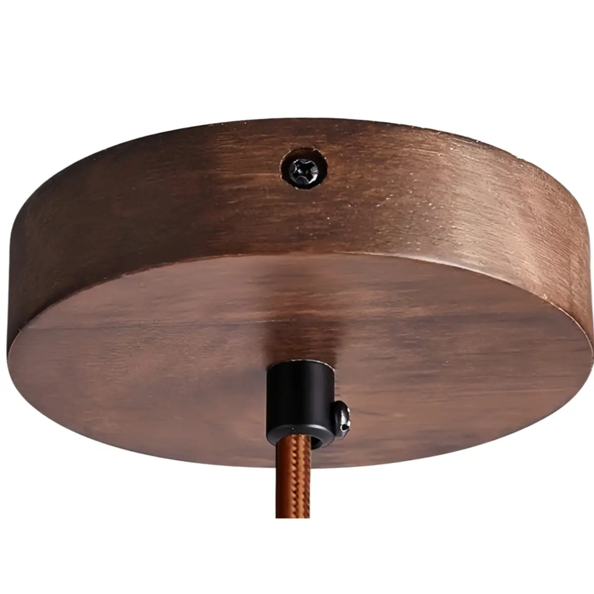 Modern Rectangular Travertine Pendant Light -- Natural Stone & Wood