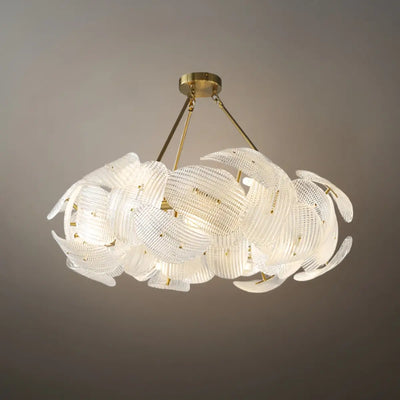 Elegant Petal Glass Chandelier -- Round or Linear