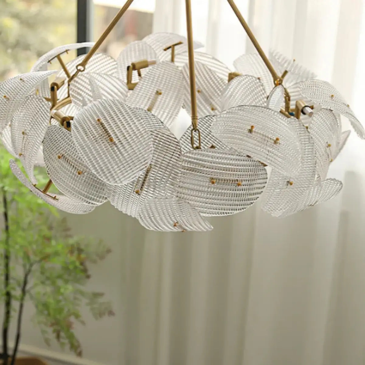 Elegant Petal Glass Chandelier -- Round or Linear