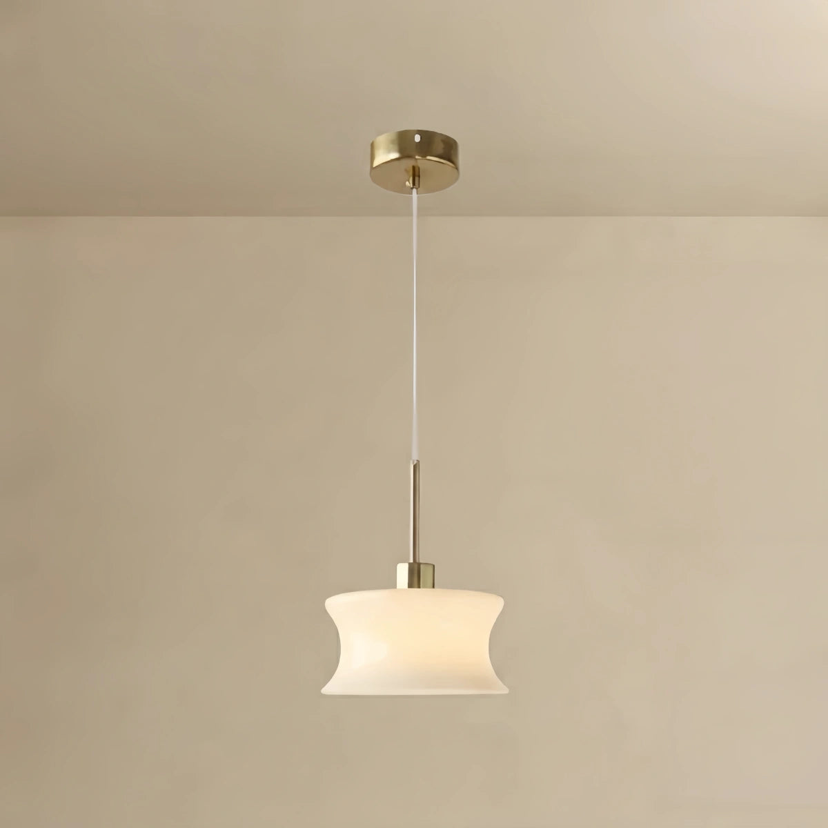 Vetro Modern Glass Pendant Light – White/Beige for Bedroom / Kitchen / Dining Room
