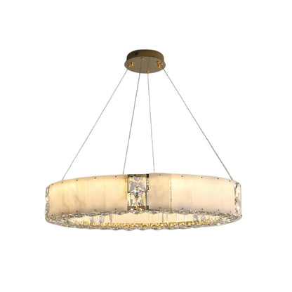 Alba Modern Alabaster Circular Chandelier