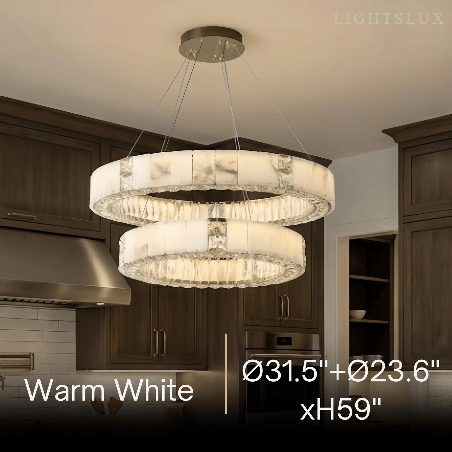 Alba Modern Alabaster Circular Chandelier