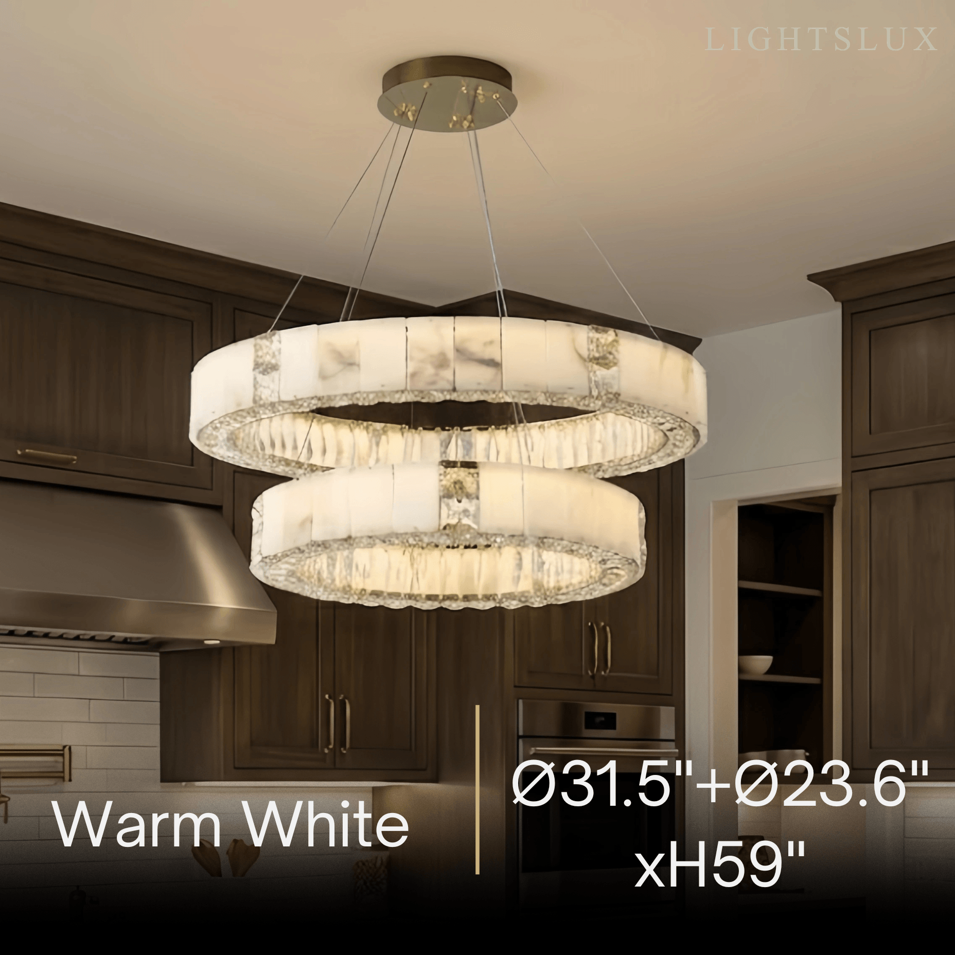 Alba Modern Alabaster Circular Chandelier